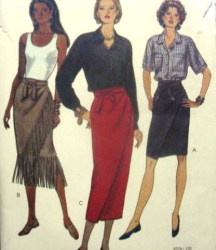 8576 VOGUE WRAP SKIRTS LENGTHS FRINGE OR NOT PATTERN 6-10, 12-16